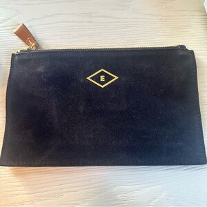 Boulevard Navy and Gold “E” clutch pouch